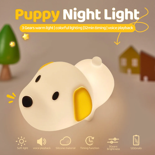 MeWaii® Puppy Silicone Squishy Night Light Gift Cute Droopy Ears and Cozy for Decor Perfect Gift