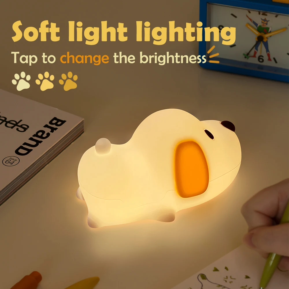 MeWaii® Puppy Silicone Squishy Night Light Gift Cute Droopy Ears and Cozy for Decor Perfect Gift