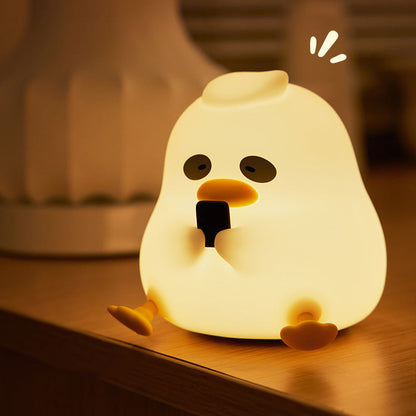 Squishy Silicone Night Owl Duck LED Night Light - Perfect Gift for Kids and Girls
