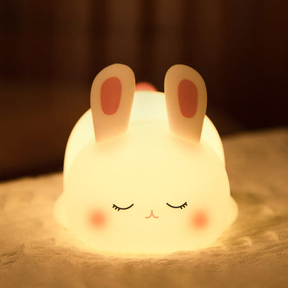 MeWaii® Squishy Silicone Cute Lying Bunny LED Night Light - Perfect Gift for Kids and Girls