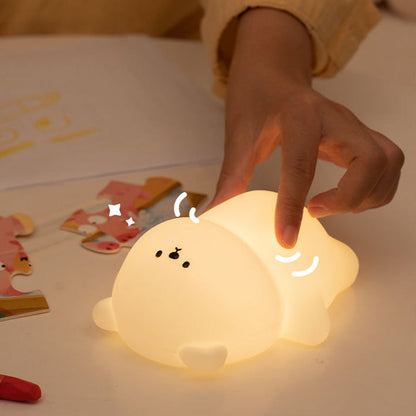 MeWaii® Breathing Bear Snuggly  Squishy Silicone Sleeping Companion Sound LED Night Light Perfect Gift