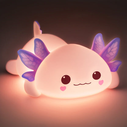 MeWaii® Axolotl Exclusive Design Squishy Silicone LED Night Light - Perfect Gift for Kids and Girls