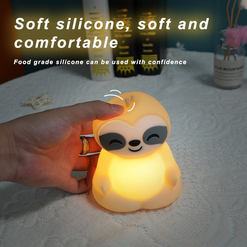 MeWaii® Meditating Sloth Squishy Silicone  Calm Glow Night Light Sitting Pose Lamp Perfect Gift
