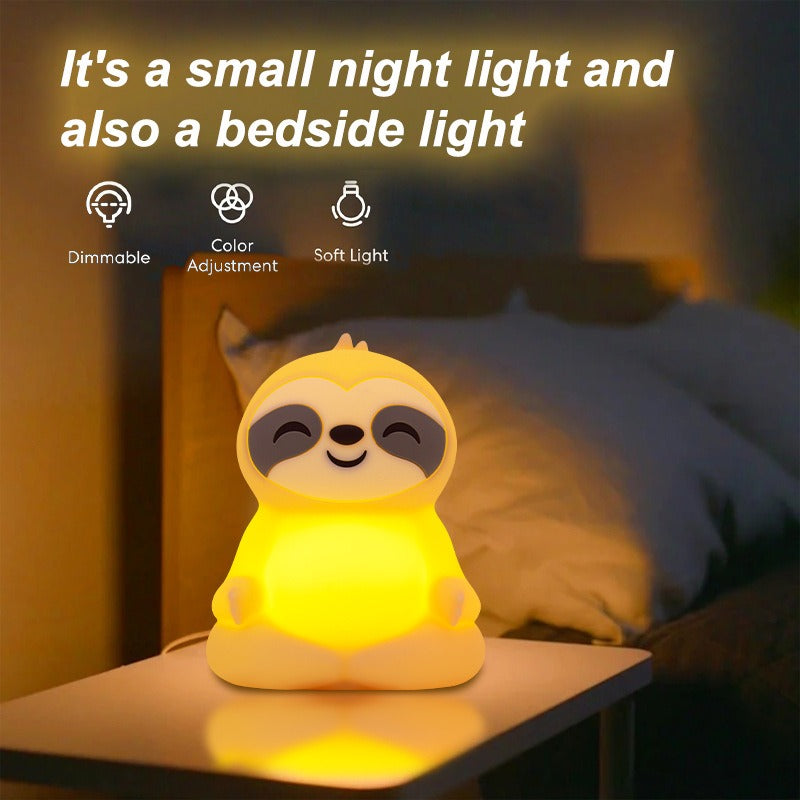 MeWaii® Meditating Sloth Squishy Silicone  Calm Glow Night Light Sitting Pose Lamp Perfect Gift