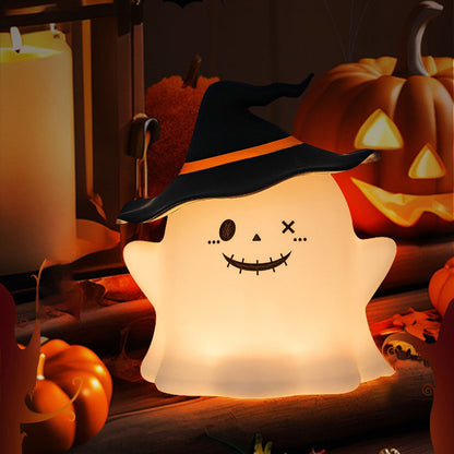 Ghost Halloween Silicone Night Light Witch Hat Cute Spooky Lamp Holiday Gift