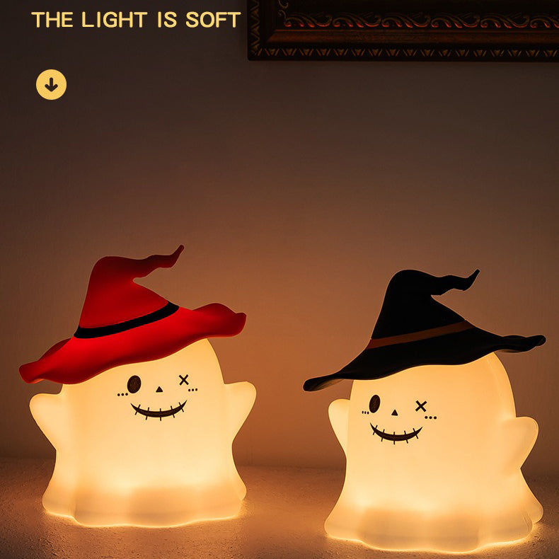 Ghost Halloween Silicone Night Light Witch Hat Cute Spooky Lamp Holiday Gift