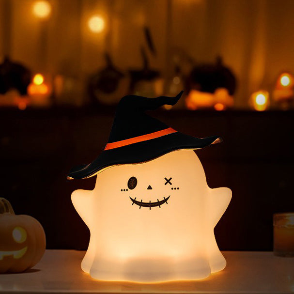 Ghost Halloween Silicone Night Light Witch Hat Cute Spooky Lamp Holiday Gift