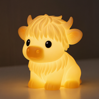 MeWaii® Highland Cow Silicone Squishy LED Night Light - Perfect Gift for Kids and Girls