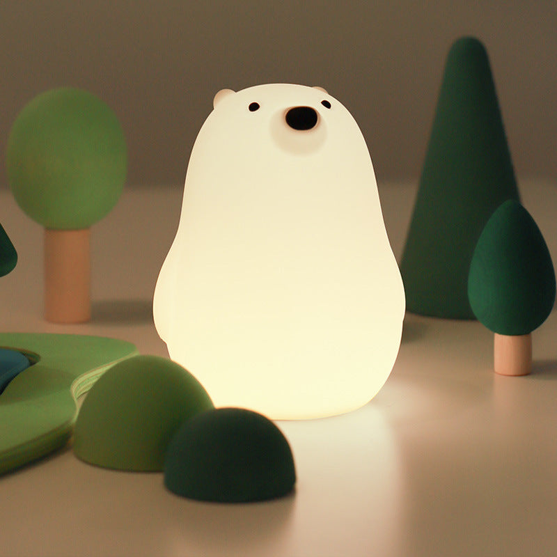 MeWaii® Breathing Bear Snuggly  Squishy Silicone Sleeping Companion Sound LED Night Light Perfect Gift