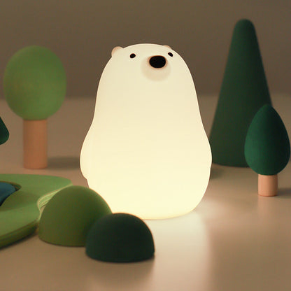 MeWaii® Breathing Bear Snuggly  Squishy Silicone Sleeping Companion Sound LED Night Light Perfect Gift